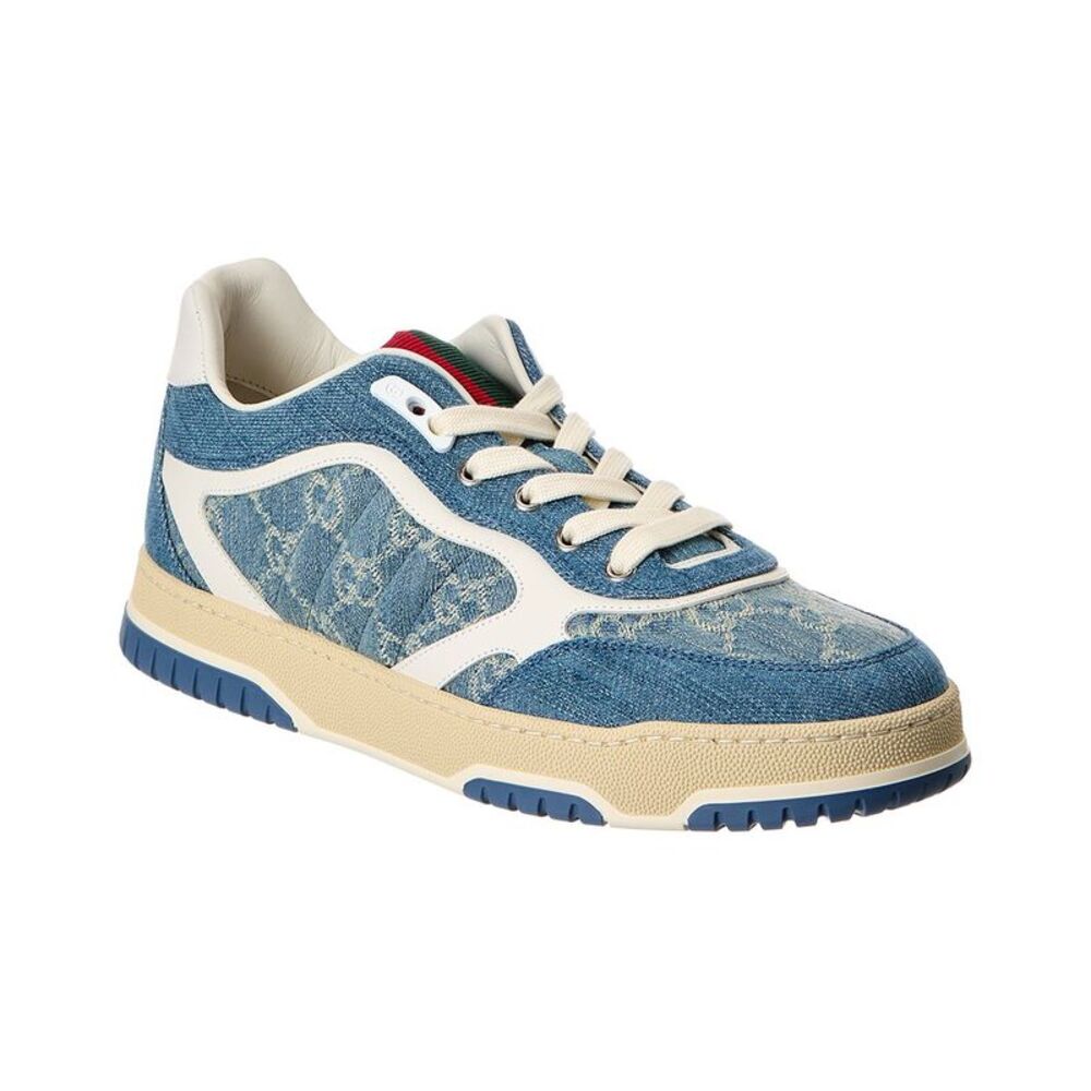 Gucci Re-Web Gg Denim & Leather Sneaker, Blue
